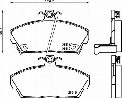 HELLA PAGID 8db355018031 -  Комплект тормозных колодок, дисковый тормоз